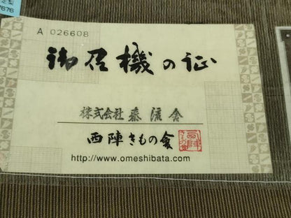 平和屋着物●極上　京都・西陣　織元ブランド　泰流舎　お召　玄香楼　証紙付き　逸品　未使用　DZAB8784kh6