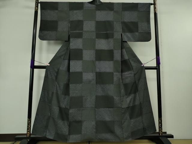 平和屋本店●極上　中国三大刺繍　スワトウ刺繍　汕頭刺繍　本塩沢　110亀甲　市松文様　逸品　DZAB8785kh6