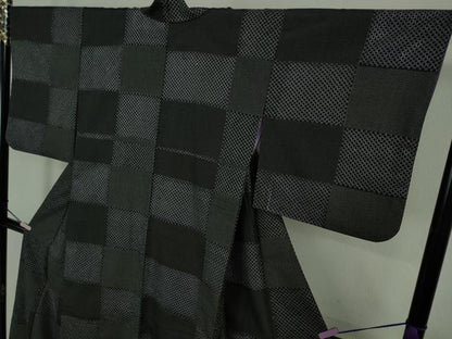 平和屋本店●極上　中国三大刺繍　スワトウ刺繍　汕頭刺繍　本塩沢　110亀甲　市松文様　逸品　DZAB8785kh6
