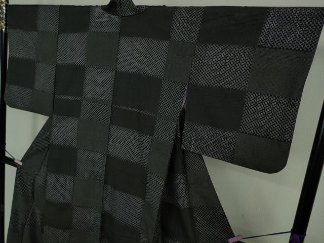 平和屋本店●極上　中国三大刺繍　スワトウ刺繍　汕頭刺繍　本塩沢　110亀甲　市松文様　逸品　DZAB8785kh6