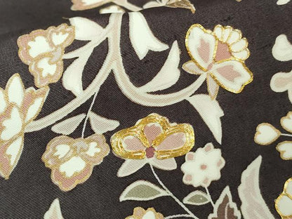 平和屋本店●極上　訪問着　白山紬　駒刺繍　花唐草文　暈し染め　金彩　逸品　未使用　DZAB8788kh6