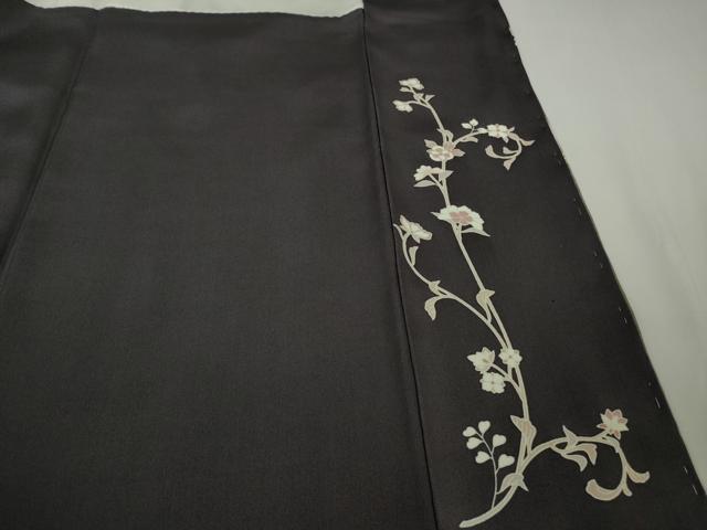 平和屋本店●極上　訪問着　白山紬　駒刺繍　花唐草文　暈し染め　金彩　逸品　未使用　DZAB8788kh6