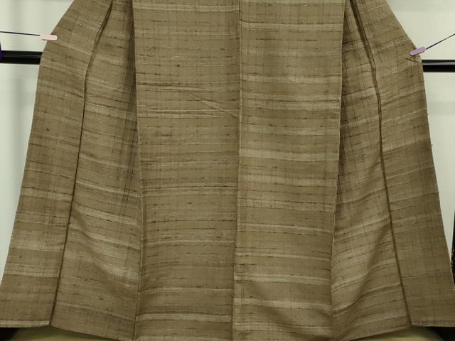 平和屋着物▽極上　インド・アッサム　野蚕糸　手織　ムガシルク　単衣　逸品　DZAB8793kh6