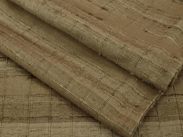 平和屋着物▽極上　インド・アッサム　野蚕糸　手織　ムガシルク　単衣　逸品　DZAB8793kh6