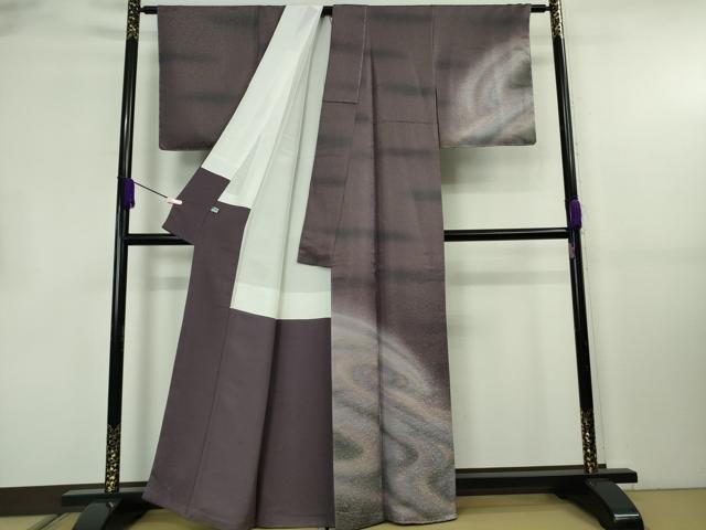 平和屋着物●極上　久保田一竹　幻の辻が花　訪問着　鳳凰桐笹地紋　滅紫色地　暈し染め　銀通し地　逸品　未使用　DZAB8800kh6