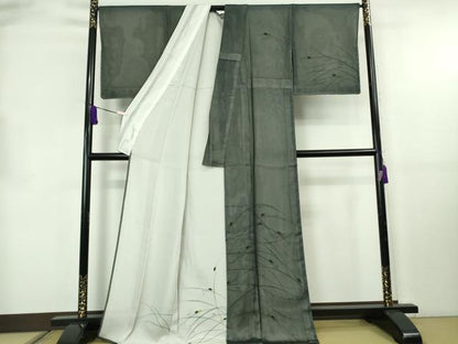 平和屋着物▽極上　訪問着　無双　紗袷　紗×絽　手描き　蛍　ホタル　逸品　未使用　DZAB8801kh6