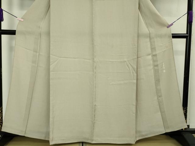 平和屋着物＊極上 夏物 伝統工芸師 服部光擴 江戸小紋 縦絽 堅牢染 角通し 白橡色×亜麻色 五泉 宮越織物謹製 反端付き　逸品　DZAB8806kh6