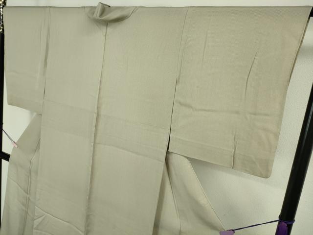 平和屋着物＊極上 夏物 伝統工芸師 服部光擴 江戸小紋 縦絽 堅牢染 角通し 白橡色×亜麻色 五泉 宮越織物謹製 反端付き　逸品　DZAB8806kh6