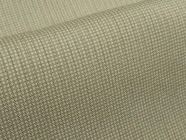 平和屋着物＊極上 夏物 伝統工芸師 服部光擴 江戸小紋 縦絽 堅牢染 角通し 白橡色×亜麻色 五泉 宮越織物謹製 反端付き　逸品　DZAB8806kh6