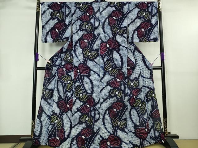 平和屋着物∴極上　夏物　浴衣　有松鳴海絞り　舞蝶文　綿　逸品　未使用　DZAB8814kh6