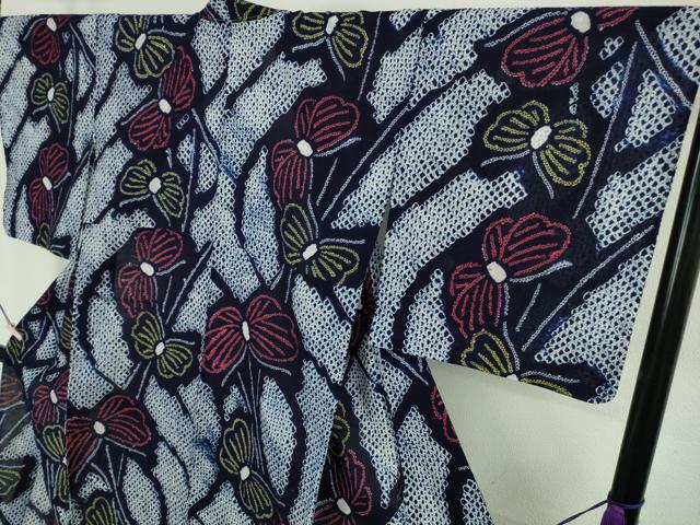 平和屋着物∴極上　夏物　浴衣　有松鳴海絞り　舞蝶文　綿　逸品　未使用　DZAB8814kh6