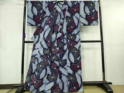平和屋着物∴極上　夏物　浴衣　有松鳴海絞り　舞蝶文　綿　逸品　未使用　DZAB8814kh6