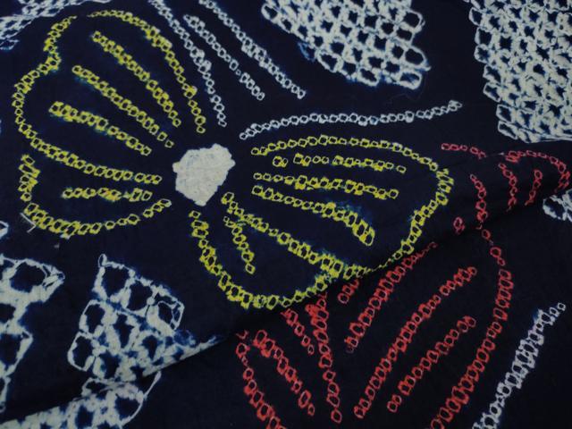平和屋着物∴極上　夏物　浴衣　有松鳴海絞り　舞蝶文　綿　逸品　未使用　DZAB8814kh6