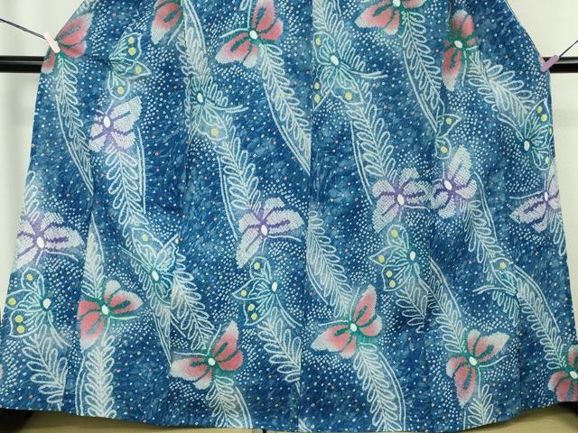 平和屋着物∴極上　夏物　浴衣　有松鳴海絞り　舞蝶文　綿　逸品　未使用　DZAB8816kh6