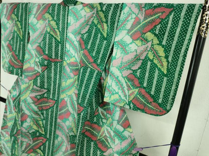 平和屋着物∴極上　夏物　浴衣　有松鳴海絞り　舞葉間道　綿　逸品　DZAB8818kh6