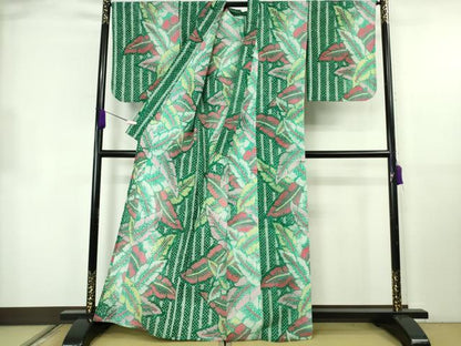 平和屋着物∴極上　夏物　浴衣　有松鳴海絞り　舞葉間道　綿　逸品　DZAB8818kh6