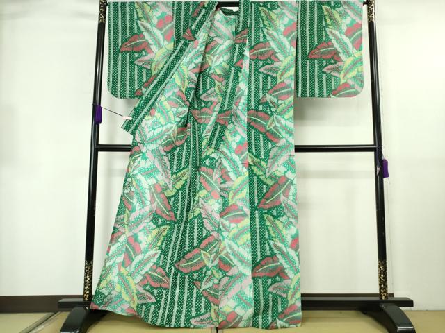 平和屋着物∴極上　夏物　浴衣　有松鳴海絞り　舞葉間道　綿　逸品　DZAB8818kh6