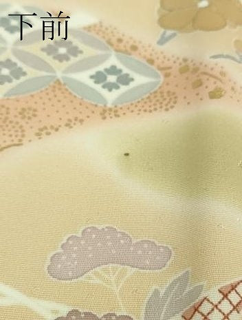 平和屋本店●極上　創業460年・千總　訪問着　駒刺繍　束ね熨斗花文　裏葉柳色地　暈し染め　金彩　反端付き　逸品　DZAB8819kh6