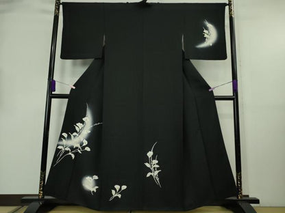 平和屋着物●極上　訪問着　カラー　暈し染め　黒地　さが美扱い　逸品　DZAB8823kh6