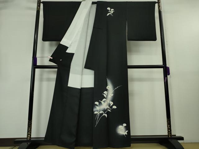 平和屋着物●極上　訪問着　カラー　暈し染め　黒地　さが美扱い　逸品　DZAB8823kh6