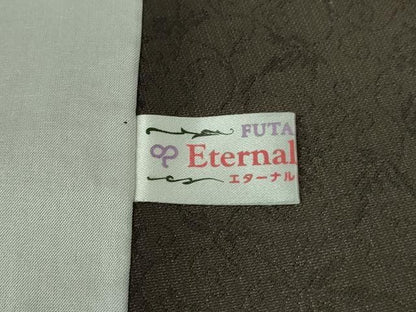 平和屋本店▽極上　創業200年・7代目永治屋清左衛門　訪問着　単衣　お召地　花唐草文　黒橡色地　逸品　DZAB8825kh6