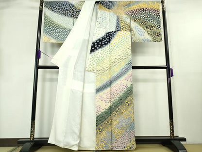 平和屋本店●極上　中国三大刺繍　相良刺繍　訪問着　銀通し地　逸品　DZAB8830kh6