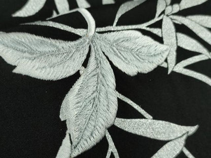 平和屋本店●極上　訪問着　刺繍　枝花文　黒地　金糸　ロング丈　逸品　未使用　DZAB8831kh6