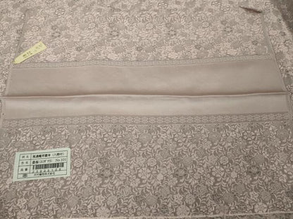 平和屋本店●希少　西陣河村織物謹製・手織り　お召　風通織　早雲寺　墨桜色地　反端付き　逸品　未使用　DZAB8833kh6