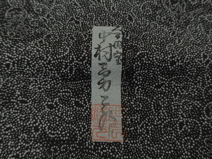 平和屋着物●極上　重要無形文化財　人間国宝　中村勇二郎　江戸小紋　国宝平等院雲中供養菩薩像五十二　黒地　逸品　DZAB8834kh6