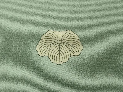 平和屋本店●極上　本加賀友禅作家　百貫華峰　色留袖　枝花文　錆青磁色地　ロング丈　逸品　DZAB8838kh6