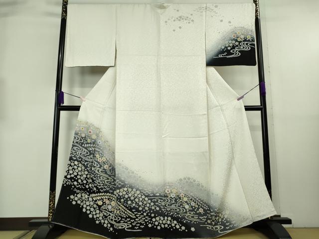 平和屋着物●極上　訪問着　辻が花　暈し染め　銀通し地　逸品　未使用　DZAB8840kh6