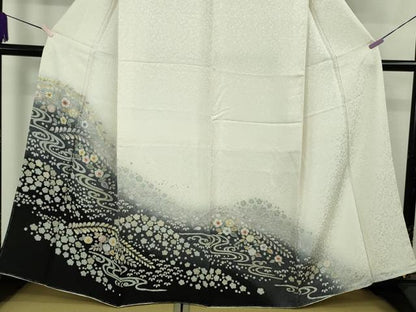 平和屋着物●極上　訪問着　辻が花　暈し染め　銀通し地　逸品　未使用　DZAB8840kh6