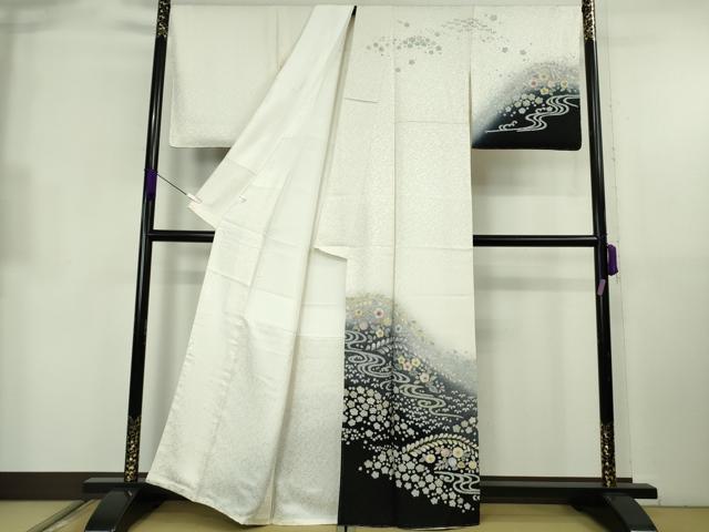 平和屋着物●極上　訪問着　辻が花　暈し染め　銀通し地　逸品　未使用　DZAB8840kh6