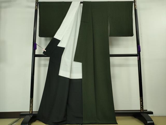 平和屋本店●極上　重要無形文化財　人間国宝　中村勇二郎　江戸小紋　松　百入茶色地　逸品　DZAB8842kh6