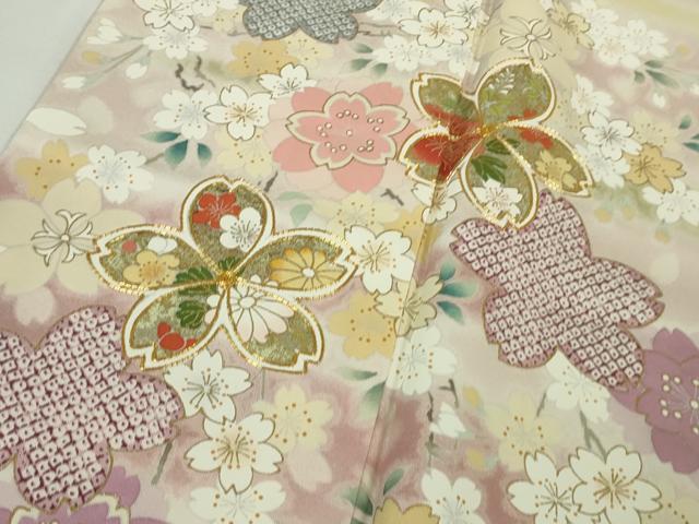 平和屋本店●極上　訪問着　駒刺繍　舞桜　薄い虹色地　暈し染め　金彩　逸品　DZAB8844kh6