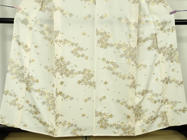 平和屋本店●極上　小紋　舞桜　鳥の子色地　金彩　逸品　DZAB8845kh6