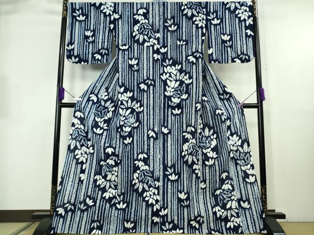 平和屋本店∴極上　夏物　浴衣　綿絽　絞り　笹の葉間道　逸品　DZAB8849kh6