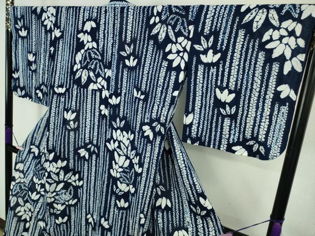 平和屋本店∴極上　夏物　浴衣　綿絽　絞り　笹の葉間道　逸品　DZAB8849kh6