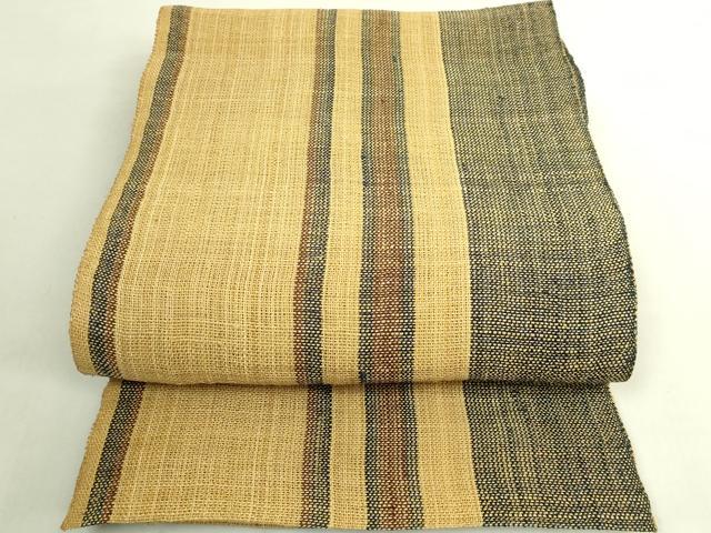 平和屋本店＊極上　夏物　古代原始布　科布　八寸名古屋帯　間道　逸品　DZAB8853kh6