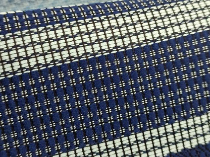 平和屋本店●極上　本場筑前博多織　六通柄袋帯　天然藍染　横段文　協和織物　証紙付き　逸品　DZAB8855kh6