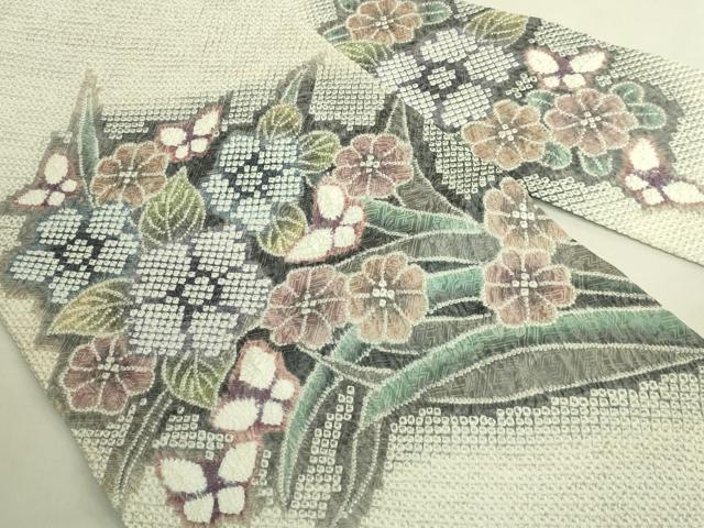 平和屋本店●極上　名門　藤娘きぬたや・総絞り　九寸名古屋帯　花蝶文　逸品　DZAB8861kh6