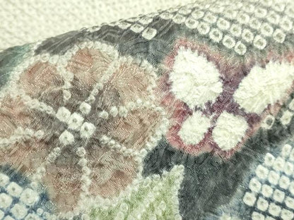 平和屋本店●極上　名門　藤娘きぬたや・総絞り　九寸名古屋帯　花蝶文　逸品　DZAB8861kh6