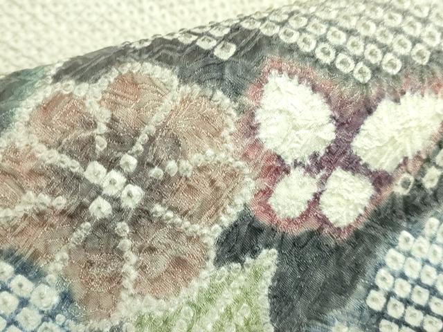 平和屋本店●極上　名門　藤娘きぬたや・総絞り　九寸名古屋帯　花蝶文　逸品　DZAB8861kh6