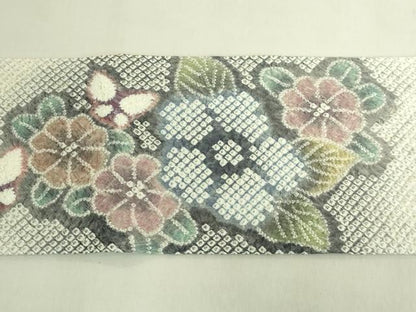 平和屋本店●極上　名門　藤娘きぬたや・総絞り　九寸名古屋帯　花蝶文　逸品　DZAB8861kh6