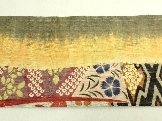 平和屋本店●極上　摺型友禅　京都　多ち花　九寸名古屋帯　草花間道　逸品　DZAB8863kh6