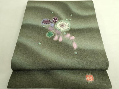 平和屋本店●極上　久保田一竹　幻の辻が花　太鼓柄袋帯　鬼しぼ縮緬　逸品　DZAB8883kh6