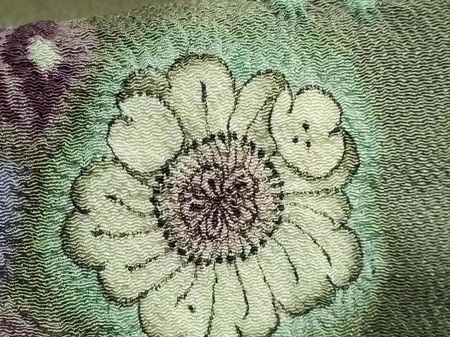 平和屋本店●極上　久保田一竹　幻の辻が花　太鼓柄袋帯　鬼しぼ縮緬　逸品　DZAB8883kh6