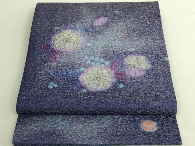 平和屋本店●極上　久保田一竹　幻の辻が花　太鼓柄袋帯　金通し地　逸品　DZAB8884kh6