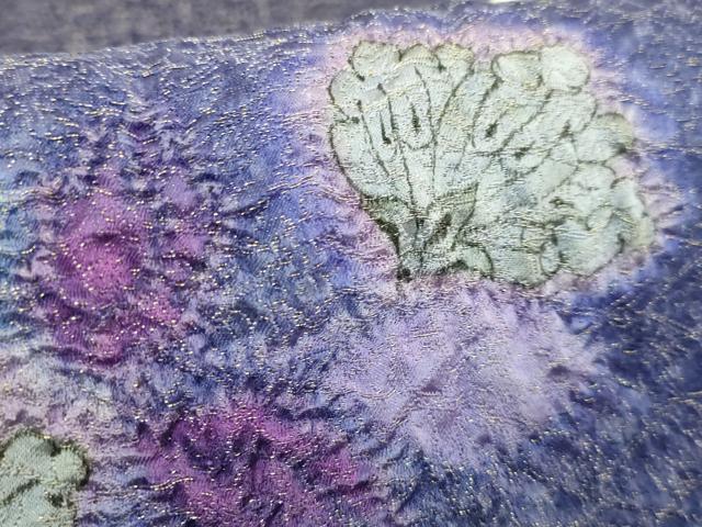 平和屋本店●極上　久保田一竹　幻の辻が花　太鼓柄袋帯　金通し地　逸品　DZAB8884kh6