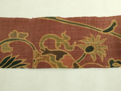 平和屋本店＊極上　夏物　古代原始布　科布　八寸名古屋帯　更紗花鳥文　逸品　DZAB8886kh6